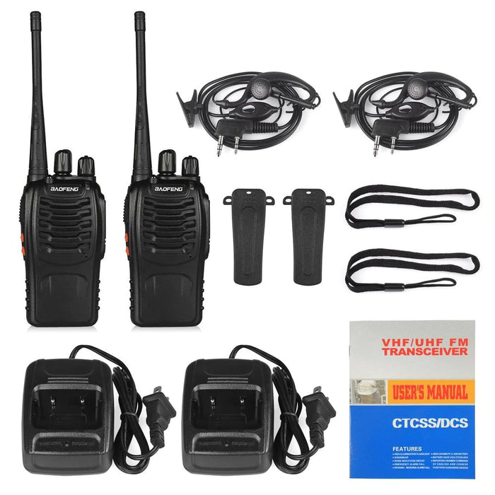 Baofeng - Walkie Talkie - 2 Stuks - 446 Mhz - 16 Kanalen - Met LED Zaklamp