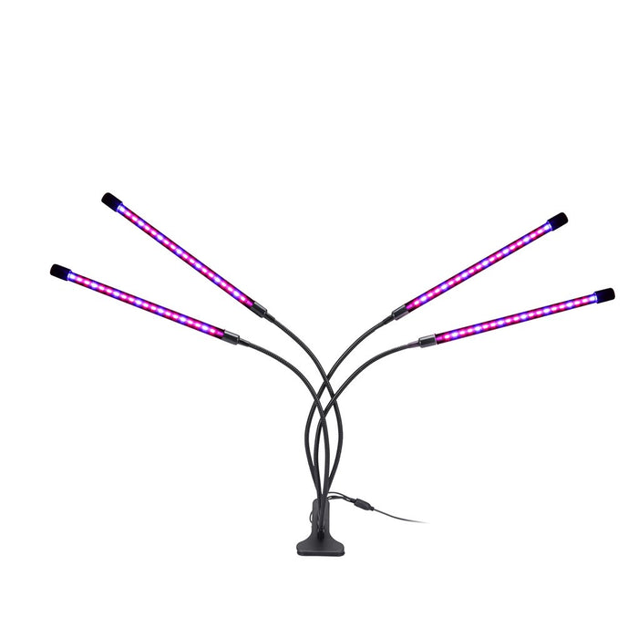 Grow Light Indoor - Fuldspektrum lys - Automatisk timer 3, 9 og 12 timer - 4-hoved - Plantedyrkningslampe - 80 LED'er - 40W